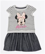 Ficha técnica e caractérísticas do produto Vestido Infantil Listrado Estampa Minnie Disney