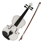 Violino Iniciante 1/4 Acoustic WHITE + Arco e Case Violino VDM14 Branco