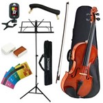 Ficha técnica e caractérísticas do produto Violino Marinos 3/4 Kit Partitura Afinador Espaleira 2 Corda