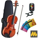 Violino Marinos Arco Breu Estojo Mv-34 3/4 + Afinador Mt-q2 + Cordas Ms-001