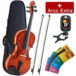 Violino Marinos Arco Breu Estojo Mv-44 4/4 + Afinador Mt-q2 + Cordas Ms-001 + Arco Mv-700