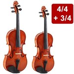 Ficha técnica e caractérísticas do produto Violino Marinos Mv-44 4/4 + Violino Marinos Mv-34 3/4