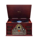 Ficha técnica e caractérísticas do produto Vitrola de Madeira Tenor- Toca Disco, Bluetooth, CD, FM e USB - Reproduz e Grava