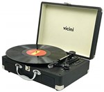 Ficha técnica e caractérísticas do produto Vitrola Toca Discos Classic Retrô Bluetooth Usb Sd Rádio Fm Grava Reproduz Bivolt Aux Preto VC-285 Vicini Original