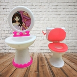 Ficha técnica e caractérísticas do produto Acessórios para lavatório Dolls Exquisite plástico e WC para Doll House cor aleatória Redbey