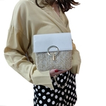 Ficha técnica e caractérísticas do produto Women Bucket Locking Knitted Single Shoulder Cross-Body Bag for Beach Party accessories