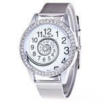 Ficha técnica e caractérísticas do produto Zhoulianfa Fashion Casual Silver Mesh Belt Quartz Watch Female Alloy Wristwatch